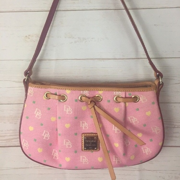 Dooney & Bourke Handbags - Dooney & Bourke Small Pink Canvas & Leather Handba